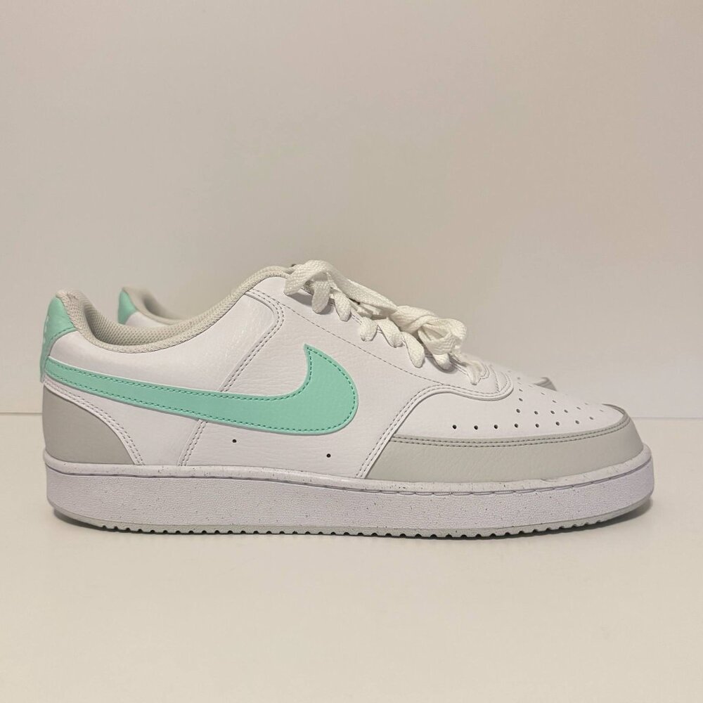 Nike Court Vision Low Next Nature Size 12 Men (FZ4124-100) White/Mint - New